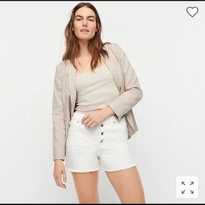 J. Crew high-rise denim short in white with button fly